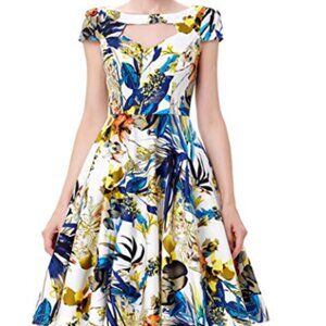 Vintage Belle Poque floral swing dress, size M - BRAND NEW WITH TAGS